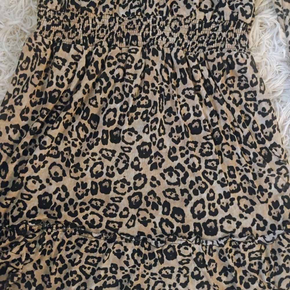 Madison & Hudson Long Sleeve Leopard Print Boho Stretch Lined Dress SZ XL - Picture 5 of 10